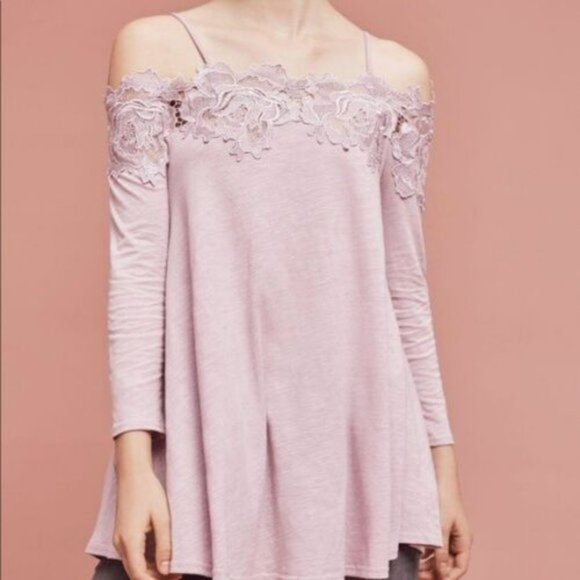 Anthropologie Meadow Rue Laceline Off-The-Shoulder Top - Picture 1 of 3